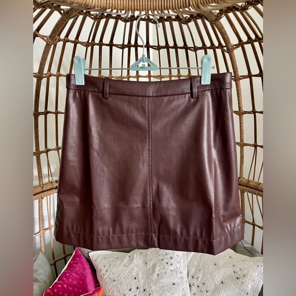 J Crew faux leather A-line skirt, size 2